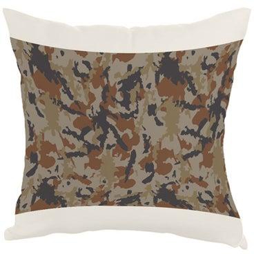 Camouflage Printed Cushion Cover Grey/Brown 40x40centimeter