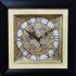 Craftship Golden Flowers Marble Handcrafted Wall Clock with LED and Wooden Frame