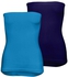 Silvy Set Of 2 Tube Tops For Women - Turquoise / Navy Blue, Medium