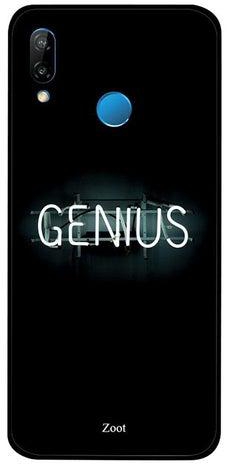 غطاء حماية واقٍ لهاتف هواوي نوفا 3E مطبوع عليه كلمة "Genius"