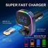 Newest Bluetooth V5.3 FM Transmitter, Bluetooth Car Transmitter Car Radio Transmitter Hands Free Car Kit MP3 Player QC3.0 PD3.0 Car Charger with LED Display Support USB Drive Colorful Light