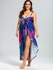 Tropical Leaf Printed Plus Size Cover Up Dress - 3xl