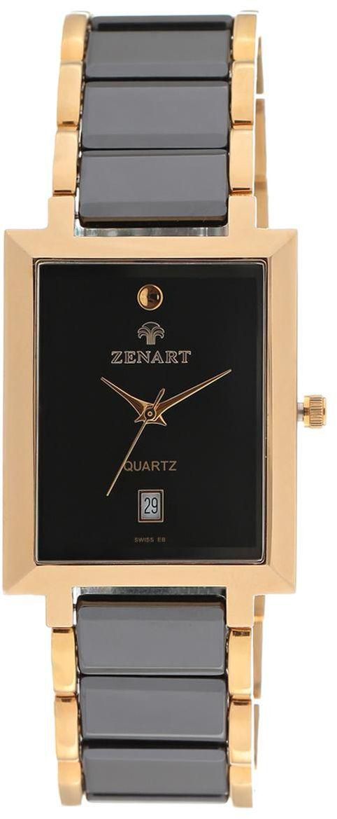 Zenart Men's Dress Watch Black and Gold Ceramic Strap
