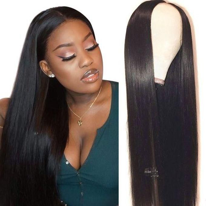 Women's Fashion Long Straight Hair (Medium Hairstyle)-Black