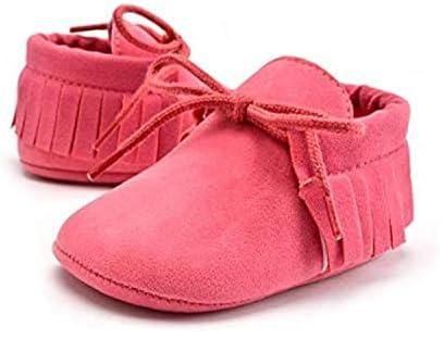 Girl's Cotton & Leather Shoe (Red, 14 EU, 6-12 Month)