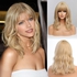 Short Curly Blonde Synthetic Hair Wig Thermal Hair
