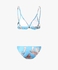 Blue Floral Printed Triangle Bikini Set