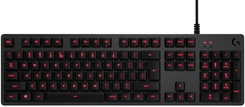 Logitech Logitech G413 Mechanical Gaming Keyboard, Backlit Keys, Romer-G Tactile Key Switches, Brushed Aluminum Case, Customizable, USB Pass Through, QWERTY UK Layout - Carbon/Black