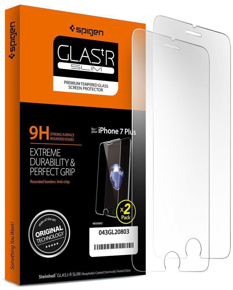 Spigen iPhone 7 PLUS Glas.tR Slim 2 Pack 3D Touch Tempered Glass Screen Protector - World Strongest