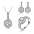 Cubic Zirconia Jewelry Set necklace Ring and earrings