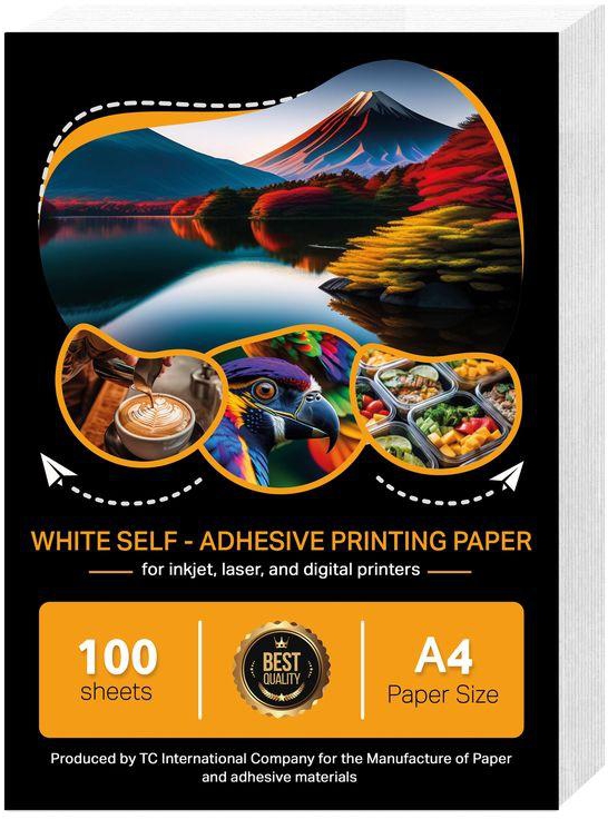 A4 Printing Paper - White Label - Sticker - 100 Sheets On Packet