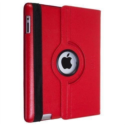 360° RED Rotating iPad AIR SMART Leather Cover Case