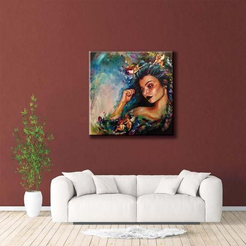 Generic Modern Canvas Tableau - Beautiful Lady- Multicolor
