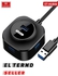 Earldom مشترك موزع USB لنقل البيانات موديل (ET-HUB06) عدد 4 منافذ USB ومنفذ ميكرو - اسود