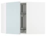 METOD Corner wall cabinet with carousel, white/Kallarp light grey-blue, 68x60 cm - IKEA