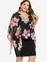 Plus Size Floral Print Chiffon Overlay Bodycon Dress - 3x | Us 22-24