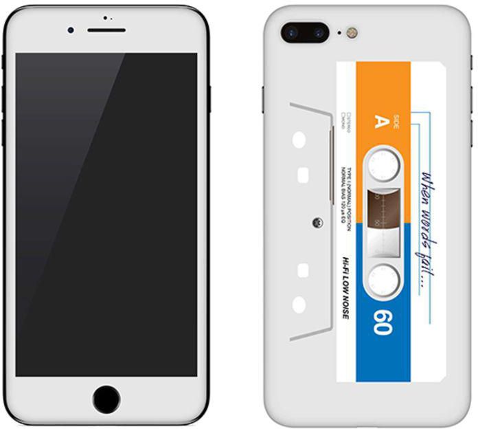 Vinyl Skin Decal For Apple iPhone 7 Plus When Words Fail (White Tape)