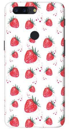 Slim Snap Matte Finish Case Cover For OnePlus 5T Dripping Strawberries