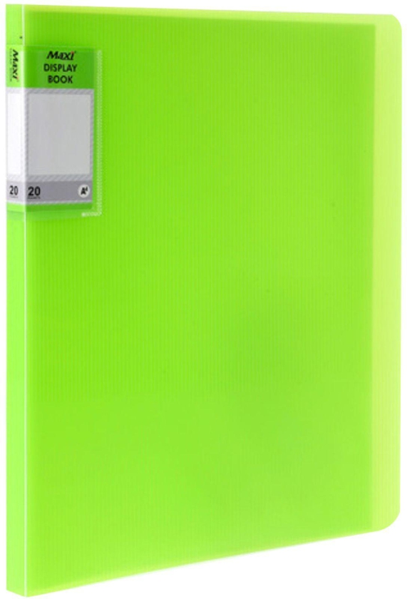Maxi Colour 20 Pocket Display File Book Green