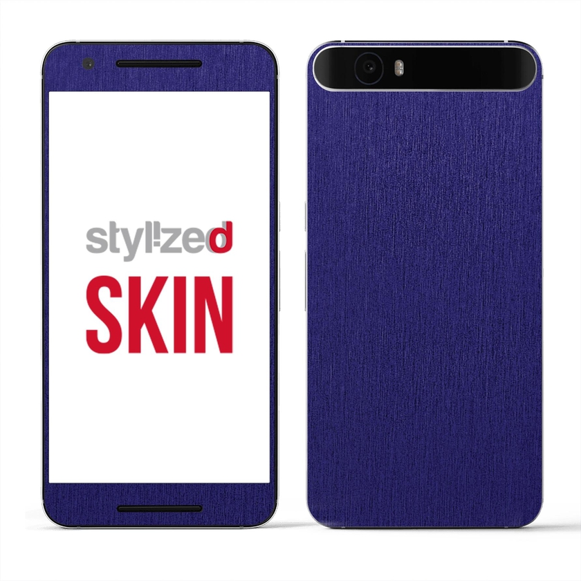 Stylizedd Premium Vinyl Skin Decal Body Wrap for Google Nexus 6P - Brushed Steel Blue