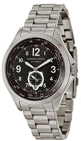 Hamilton Men's Black Dial Stainless Steel Band Watch - H76655133