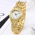 Elegant Fashion Women Rhinestone Wrist Watch With Bracelet-Gold