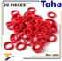 Taha Offer Small Elastic Hair Ties Color Red 20 Pieces