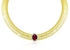 Vera Perla Women's 18K Gold 10mm Oval Cut Ruby 0.12Ct Diamonds Necklace