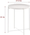 Metal Tray End Table, Round Accent Coffee Side Table, Anti-Rust and Waterproof Outdoor Small Side Table, Indoor Modern Sofa Side Table Bedside Table for Living Room Bedroom Balcony (White)