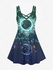 Plus Size Crisscross Sun Moon Print A Line Dress - 5x | Us 30-32