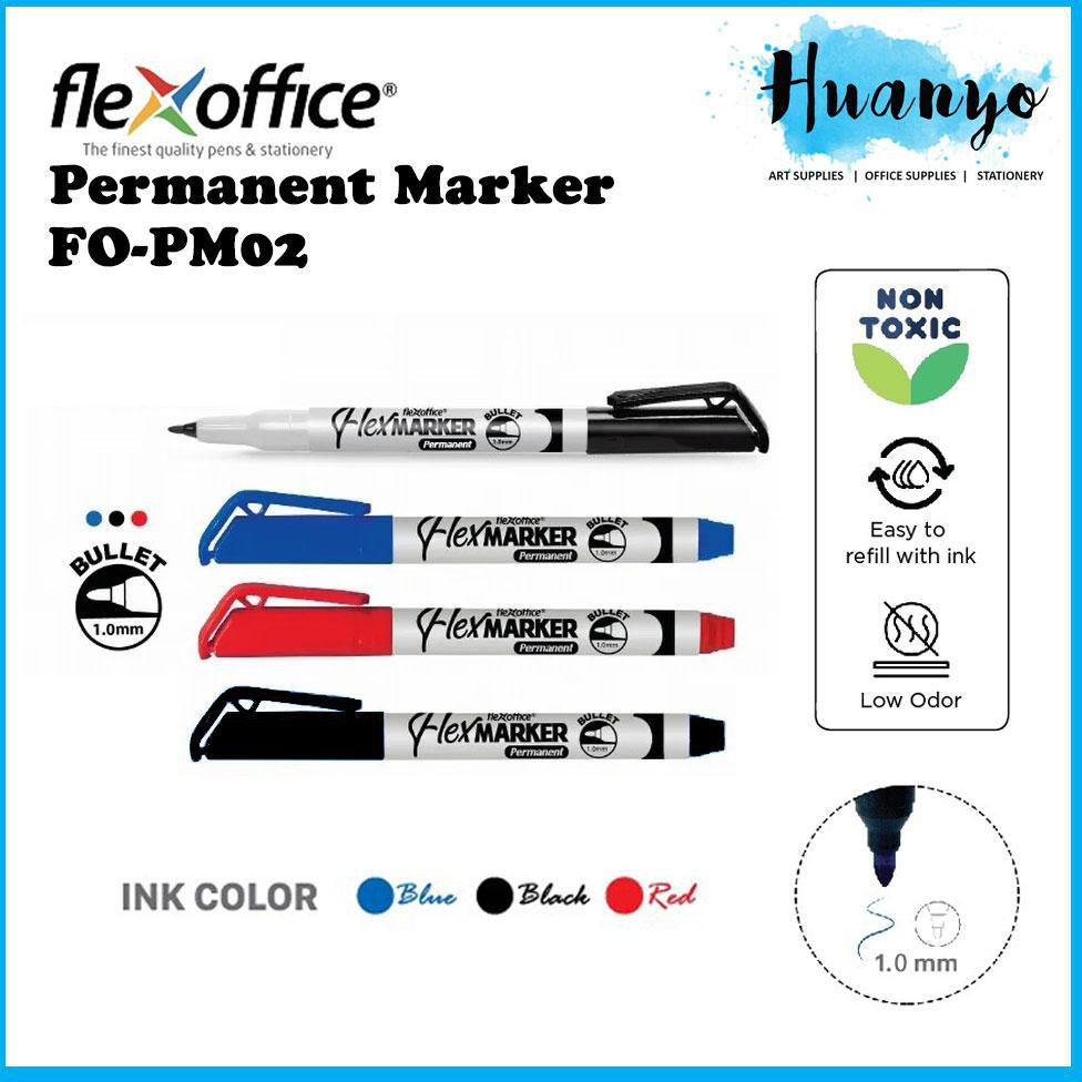 FlexOffice FlexMarker NERO Slim Permanent Marker Pen 1.0MM (3 Colors)
