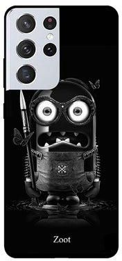 Protective Case Cover For Samsung Galaxy S21 Ultra Black Horor Minion
