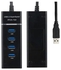4 Ports USB Hub Black
