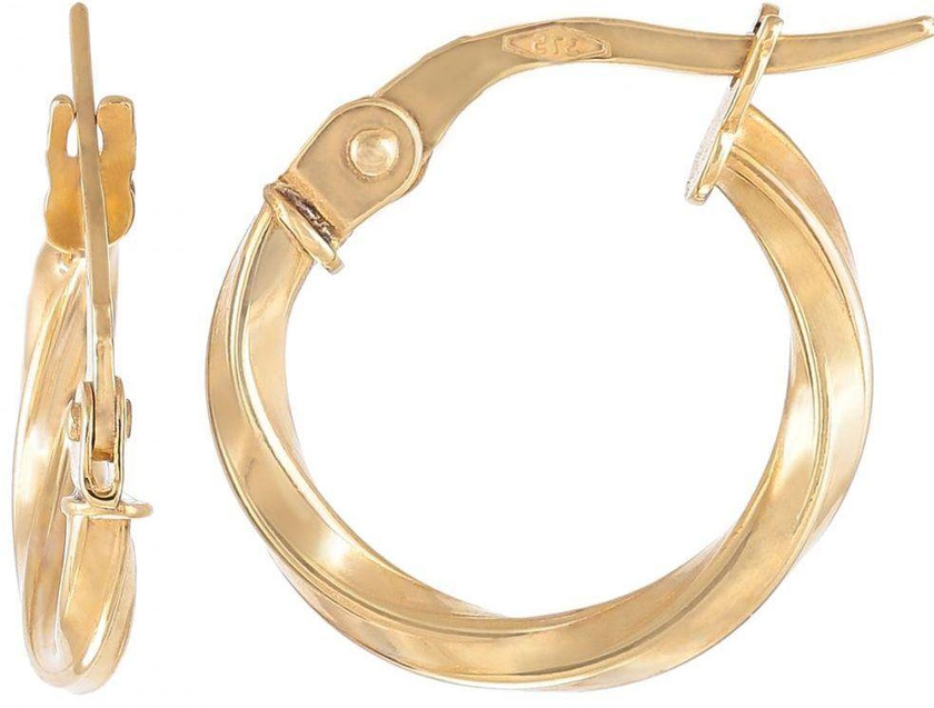 Revoni 9ct Yellow Gold Petite Twisted Hoop Earrings - REVSRPSIL1310Y