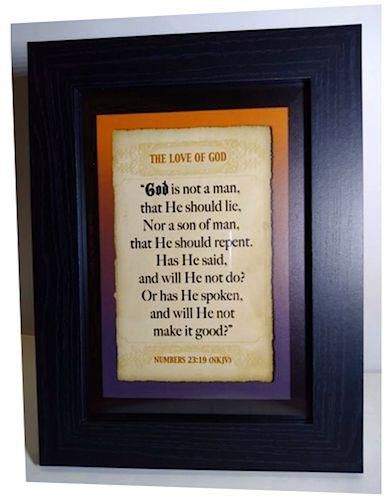 Love Notes From The Father NUMBERS 23:19 - Basic Black - A3 Wall Mount