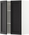METOD Wall cabinet with shelves/2 doors, white, Lerhyttan black stained, 60x80 cm