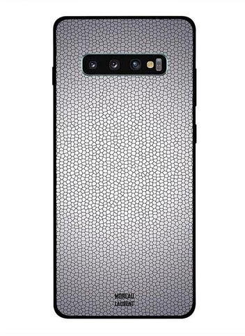 Protective Case Cover For Samsung Galaxy S10 Plus Cracks Grey Pattern