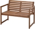 NÄMMARÖ Bench with backrest, outdoor - light brown stained