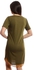 Kady Deep Round Neck Comfy Sleepshirt With Lace Detailing - Olive Green