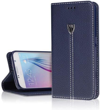 Samsung galaxy S6 leather case slim Anti fall women PU flip cover full protective sleeve SX62 blue