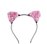 Cat Ear Hair Little Devil Paper Flower Head Band Pink/Black