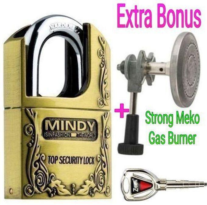 Mindy Secure Padlock Size -Large - 70mm -Goldish Brown +Burner