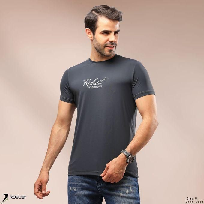 Men's Breathable Running Slim T-Shirt - Dark Slat Green