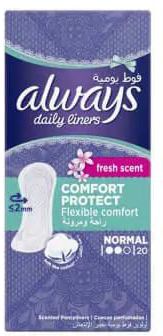 Always | Pads Daily Liners Flexible Comfort Normal Fresh Scent | 20 Pcs