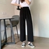 Spring and summer cropped trousers for female students loose and breathable sports wide-leg pants