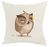 Owl Printed Square Shaped Throw Cushion Cover Multicolour 40 x 40cm