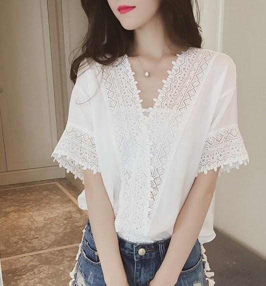 JYS Fashion Korean Style lace tops (White)