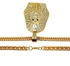 Generic Pharaoh With Rhinestone Necklace Pendant - Gold