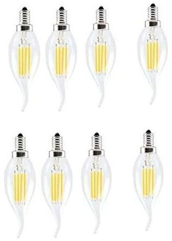 Warm White LED Filament Bulb, 8 Pieces, 4 Watts, 220 Volts