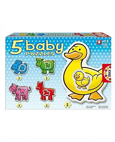 Educa 14865 - 5 Baby Puzzles – Mother & Baby – 10 Pcs